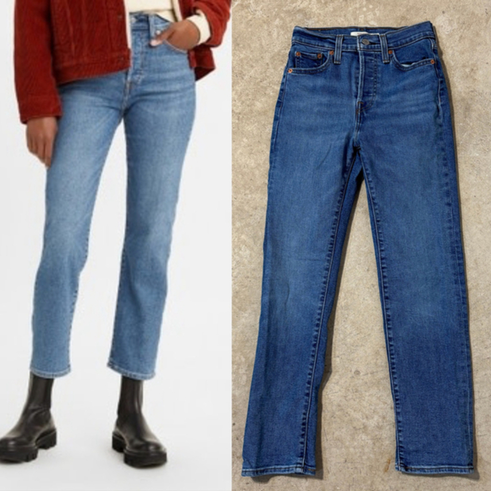 Levi's Wedgie Straight Jeans Women’s Size 25 Blue High Rise Button Fly